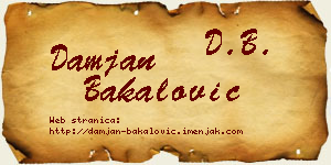 Damjan Bakalović vizit kartica